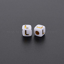 Undurchsichtige weiße Acrylperlen&nbsp;X-MACR-Q242-010L