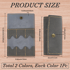 2 porte-carte SD en cuir PU 2 couleurs avec 6 emplacements pour cartes&nbsp;AJEW-CL0002-70A