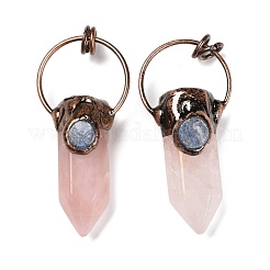 Quartz rose naturel gros pendentifs pointus&nbsp;G-M383-21B