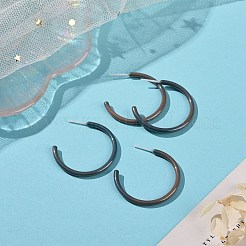 Orecchini ad anello in ceramica ipoallergenica con zirconi e bioceramica&nbsp;EJEW-Z023-01B