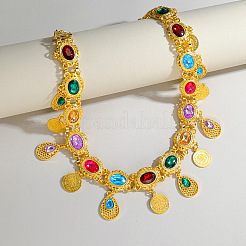 Ethno-Stil Legierung mit Acryl bunte ovale Gliederkette Tropfen Quaste Taille Bauchketten für Frauen&nbsp;FS-WGB9AE6-01