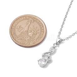Collana con pendente a forma di nota musicale in micro pavé di zirconi in ottone&nbsp;NJEW-JN04695