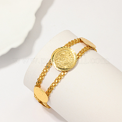 Bracelets à maillons ronds plats en laiton de style européen vintage pour femmes.&nbsp;ZS6290