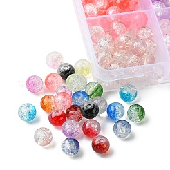 375 Stück 15 Farben transparente Crackle-Backfarbe Glasperlen-Sets&nbsp;DGLA-FS0001-05