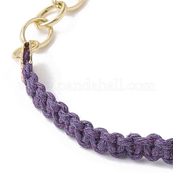 Bracelets à maillons tressés en cordons de coton ciré&nbsp;BJEW-JB09963-03
