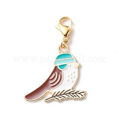 Décorations de pendentif d'oiseau d'émail d'alliage&nbsp;HJEW-JM00763