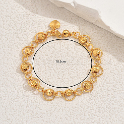 Braccialetti con maglie in ottone con perline rotonde alla moda per le donne&nbsp;YB1680