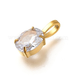 Pendentifs en strass en acier inoxydable 304 avec placage ionique (IP)&nbsp;STAS-A104-11G-01