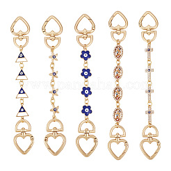 5 stücke 5 arten bösen blick legierung link ketten tasche extender ketten&nbsp;AJEW-TAC00036