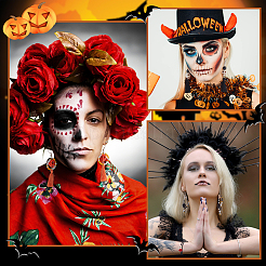 Kit per la creazione di orecchini e braccialetti di halloween con pietre preziose fai da te&nbsp;DIY-PH0008-84