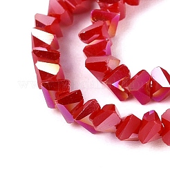 Chapelets de perles en verre opaque électrolytique&nbsp;LS-EGLA-Q139-01A-C10