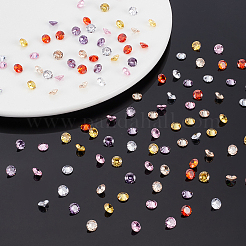 120 Stück 6 Farben Zirkonia-Cabochons&nbsp;ZIRC-PH0001-14