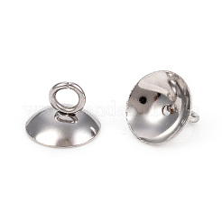 201 ganci per ciondolo con tappo a perlina in acciaio inossidabile&nbsp;STAS-L244-27A-P