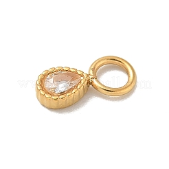Placage ionique (IP) en acier inoxydable 304 avec breloques en strass&nbsp;STAS-G351-18G-02
