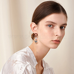 16 paire de boucles d'oreilles à tige en bois à 2 styles&nbsp;DIY-DC0002-88