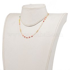 Con sfaccettature di vetro in rilievo di collane&nbsp;NJEW-JN03278-02