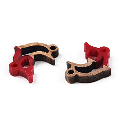 Encantos conectores de resina opaca y madera de nogal&nbsp;RESI-N039-46C