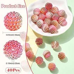 40pcs perles acryliques imitation perle&nbsp;OACR-FS0002-89A-19