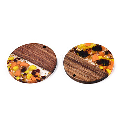 Pendentifs en résine transparente et bois de noyer&nbsp;RESI-TAC0017-75-A03