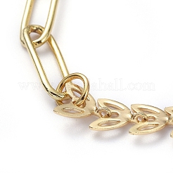 Collane con catena a graffetta in ottone / catena di pannocchie&nbsp;NJEW-JN02781-02
