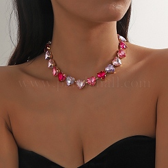 Legierung bunte Strass Cup Kette Halsketten für Frauen&nbsp;FS-WG72CA4-02