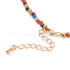 Sfaccettati agata naturale collana a perline&nbsp;NJEW-JN03308