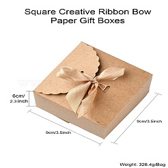 Scatole regalo di carta con fiocco di nastro creativo quadrato&nbsp;ST-CJ0006-01A