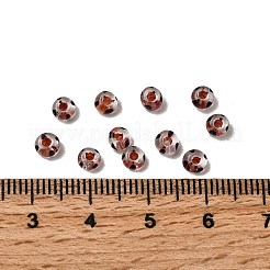 Perles de rocaille en verre à rayures transparentes&nbsp;GLAA-NH0001-06B