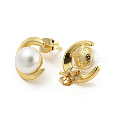 Veri orecchini a bottone in ottone placcato oro 18k&nbsp;EJEW-P2261-46G-01