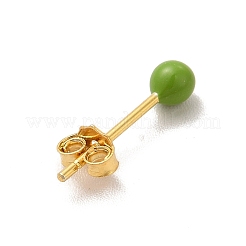 Runde Kugel-Ohrstecker aus Emaille&nbsp;EJEW-C020-01G-08