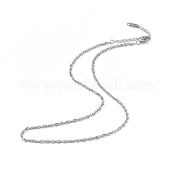 304 ожерелье из веревки из нержавеющей стали для мужчин и женщин, цвет нержавеющей стали, 15.87 дюйм (40.3 см)