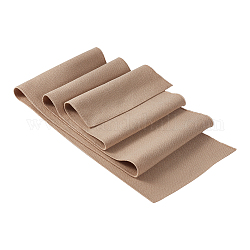 Tissu côtelé tricoté en polyester extensible, pour les accessoires vestimentaires, tan, 100x15x0.15~0.2 cm