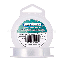 BENECREAT 200m 0.2mm Clear Fishing Nylon Beading Thread Wire for Hanging Ornaments, Bracelet and Jewelry Making