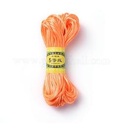 Koreanische Polyesterschnur, chinesische knotenkordel, Rattail Satinschnur, orange, 2.5 mm, ca. 21.87 Yard (20m)/Bündel