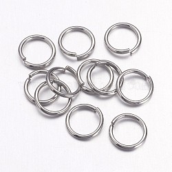 304 Edelstahl offenen Ringe springen, Edelstahl Farbe, 5.5x1 mm, 18 Gauge, Innendurchmesser: 3.5 mm
