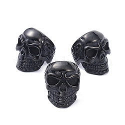 Abalorios de 304 acero inoxidable, cráneo, electroforesis negro, 16x12x14.5mm, agujero: 8 mm
