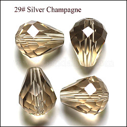 Perles d'imitation cristal autrichien, grade AAA, facette, goutte , burlywood, 6x8mm, Trou: 0.7~0.9mm