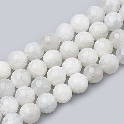 Brins de perles de pierre de lune arc-en-ciel naturel, ronde, 8~9mm, Trou: 1mm, Environ 45~48 pcs/chapelet, 15.7 pouce
