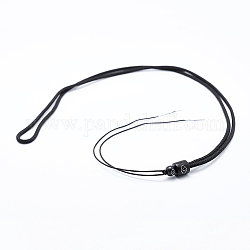 Nylonband Halskette Herstellung, mit Holzperlen, Schwarz, 17.32 Zoll (44 cm), 2.5 mm
