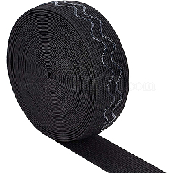 Rutschfestes Silikon-Gummiband aus Polyester, für Kleidungsnähprojekt, Schwarz, 30x1 mm, ca. 8 Yards / Rolle