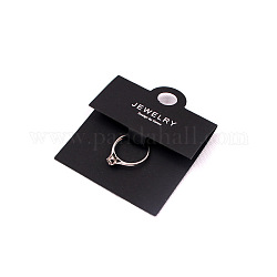 Biglietti da esposizione ad anello di carta pieghevoli, carta espositiva per gioielli per l'imballaggio di anelli, nero, 10x6cm