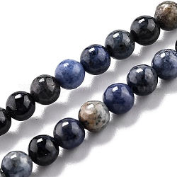 Hebras naturales de perlas de cuarzo de dumortierita, redondo, 4.5mm, agujero: 1 mm, aproximamente 97 pcs / cadena, 15.39'' (39.1 cm)