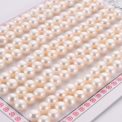 Natur kultivierten Süßwasser Perlen, Klasse 3 a, Hälfte gebohrt, Rondell, Blumenweiß, 5x4 mm, Bohrung: 0.8 mm