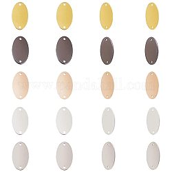 Liens en laiton, ovale, couleur mixte, 16x9x0.5mm, Trou: 1mm, 50 pcs / boîte
