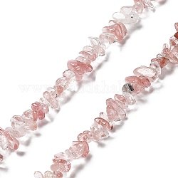 Chapelets de perles en verre de quartz de cerise, puce, 1~5x3~16x3~5mm, Trou: 0.8~0.9mm, 29.92~32.68'' (76~83 cm)