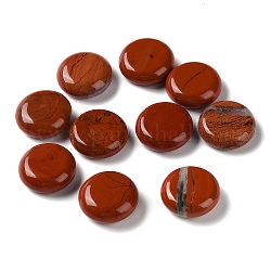 Pietre di palma rotonde piatte di diaspro rosso naturale, pietra tascabile di cristallo per la decorazione domestica della meditazione di bilanciamento del reiki, 18~18.5x6.4~6.8mm