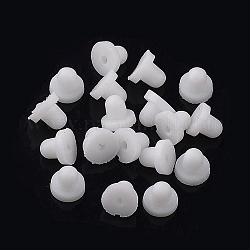 Auricolari di plastica, schienali orecchino, bianco, 6x5mm, Foro: 1 mm