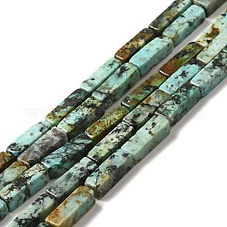 Brins de perles turquoises africaines naturelles (jaspe), cuboïde, 13~13.5x4.5x4.5mm, Trou: 1~1.2mm, Environ 30 pcs/chapelet, 15.75 pouce (40 cm)