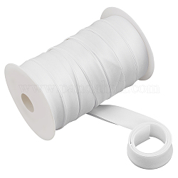 Bordino in nylon satinato, nastro per tubazioni cheongsam, decorazione di abbigliamento, bianco, 2.1x0.05cm, circa 50m/rotolo