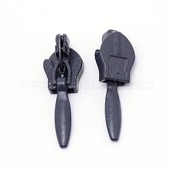 Hierro invisible cremallera tirador deslizador cabeza, para ropa accesorios de costura de diy, gris oscuro, 2.5x0.88x0.6 cm